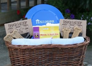 Pet welcome baskets at dog friendly Hallmark Resorts in Cannon Beach and Newport, Oregon